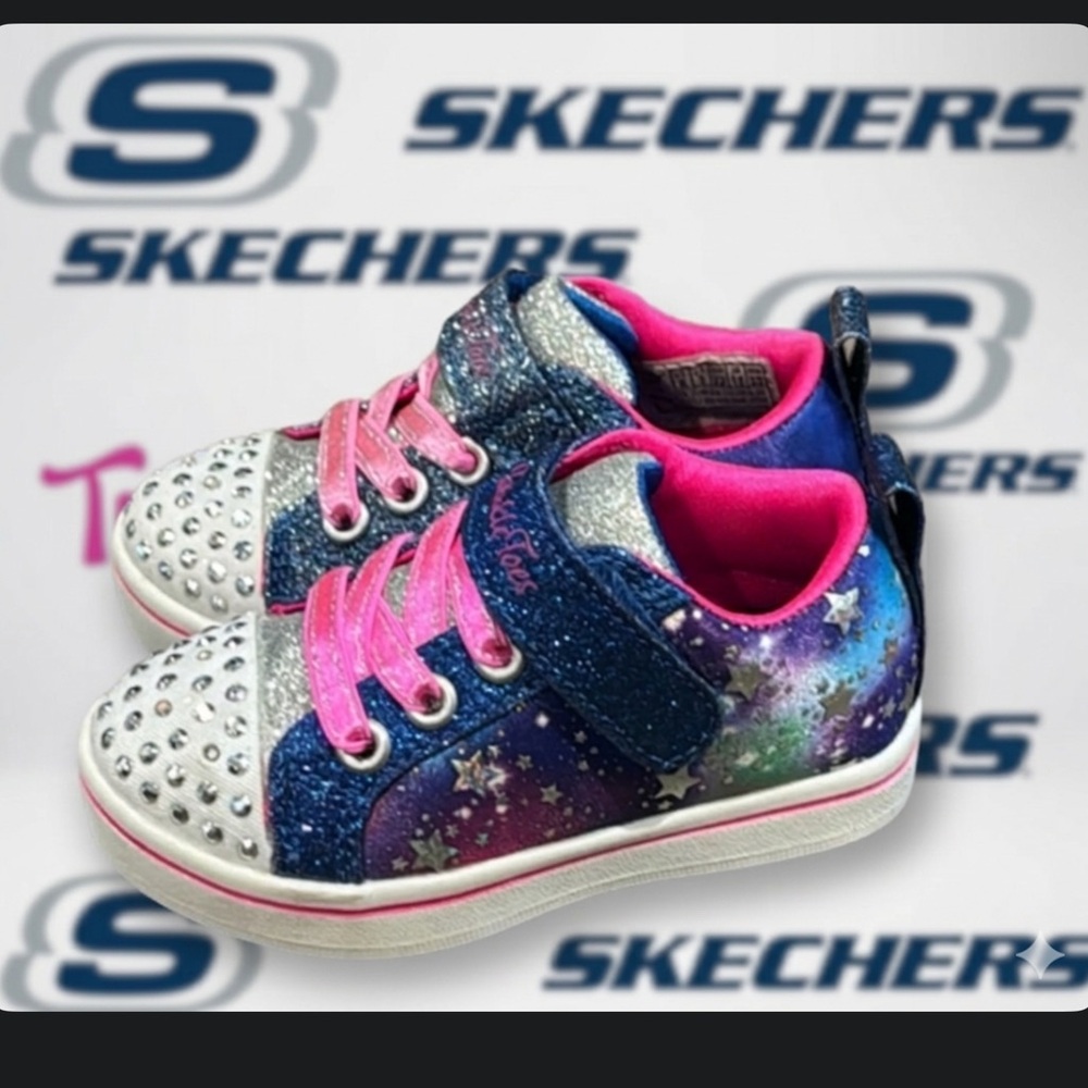 New authentic Skechers light up shoes sz baby girl infants 6 display